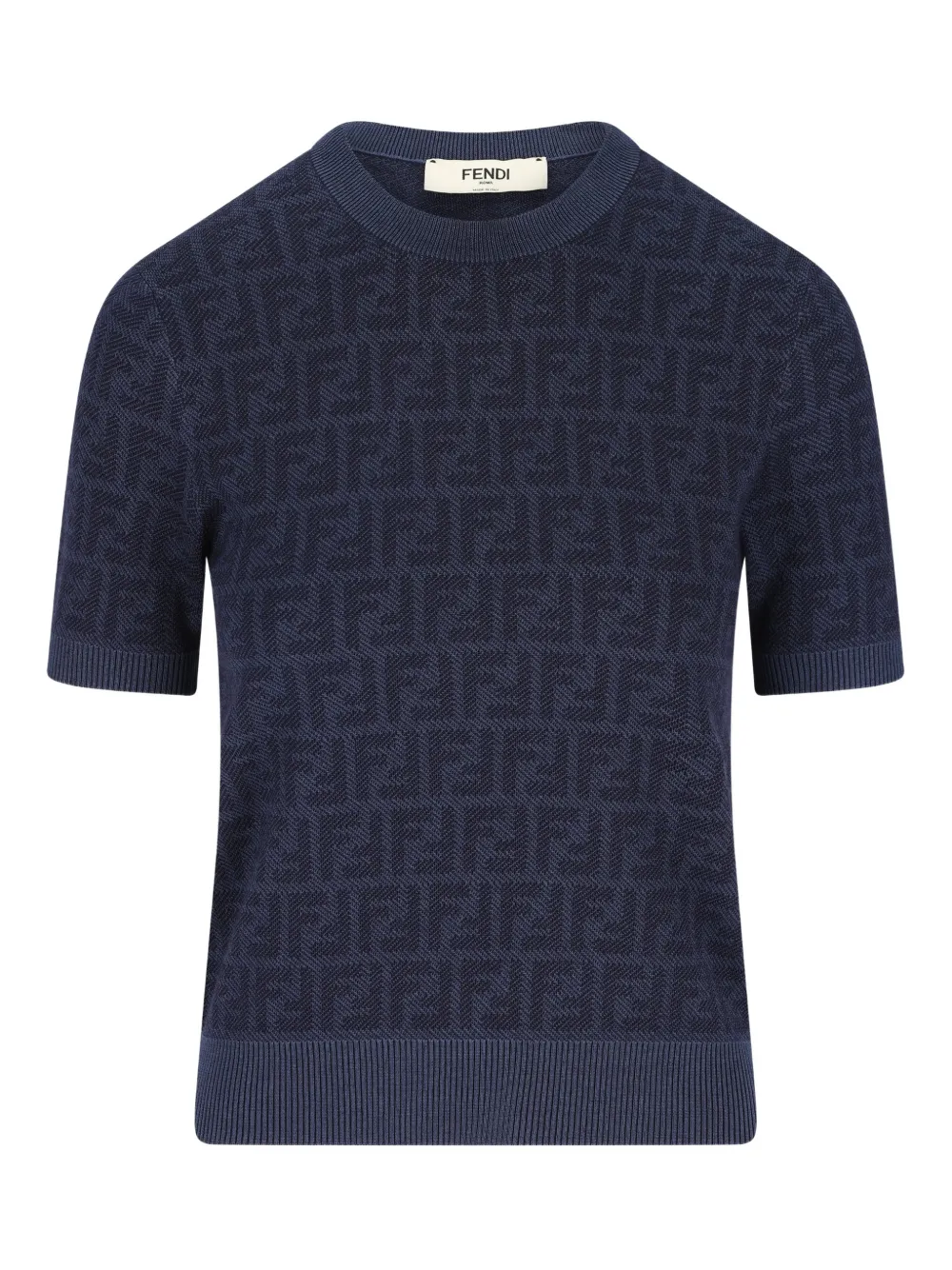 FENDI T-shirt con effetto jacquard - Blu