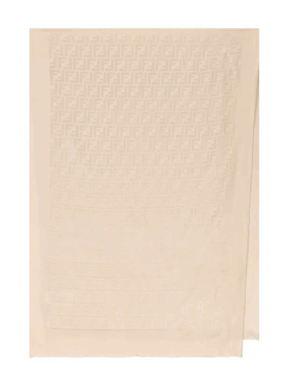 Fendi Ff Jacquard Silk Scarf In Neutral