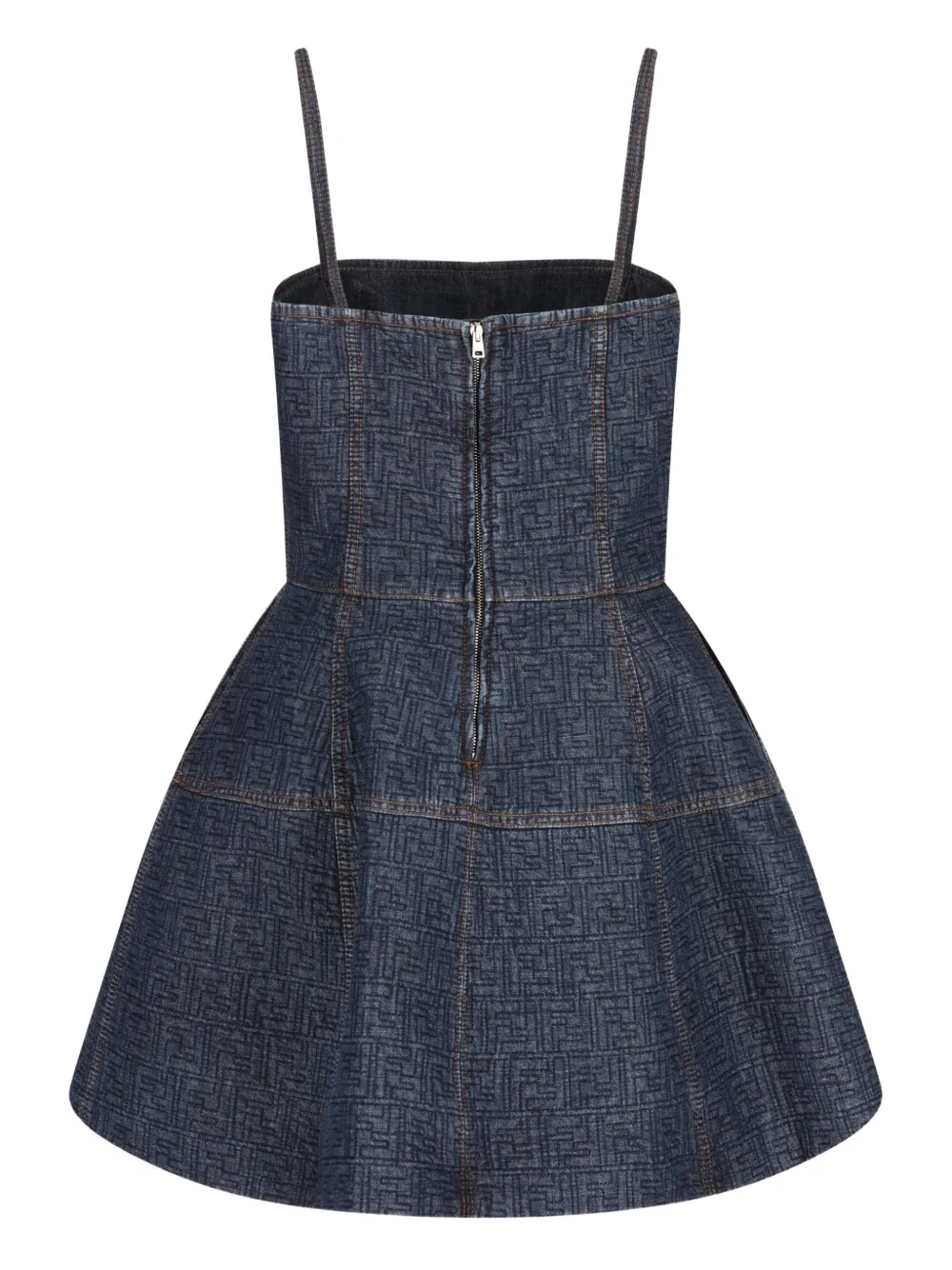 FENDI Bustier quilted cotton dress - Blauw