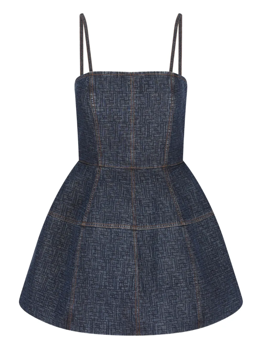 FENDI Bustier quilted cotton dress - Blu