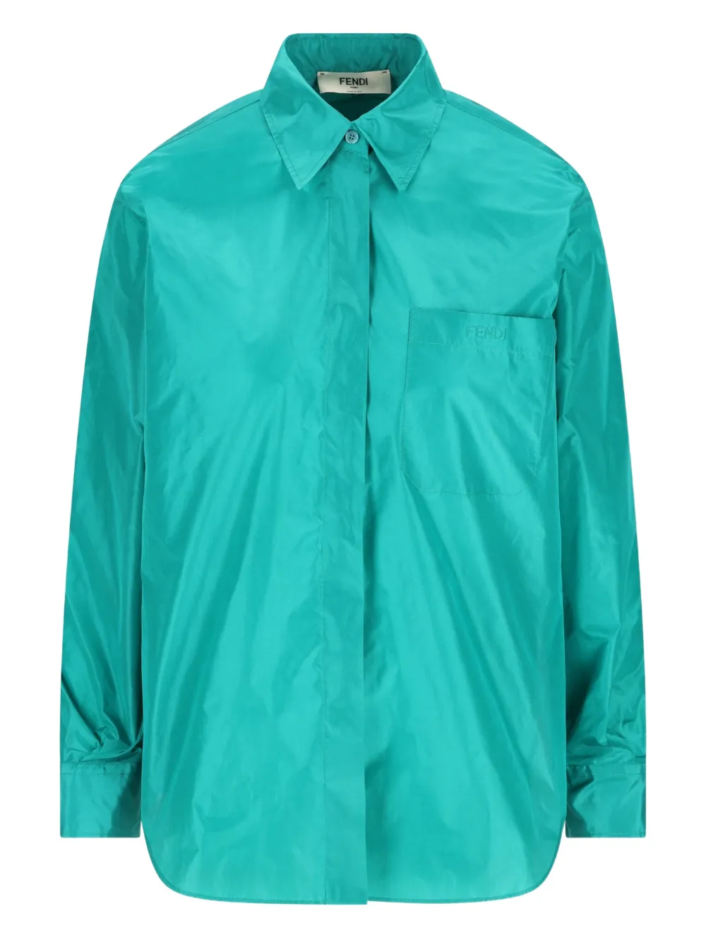 FENDI silk long-sleeve shirt - Blu
