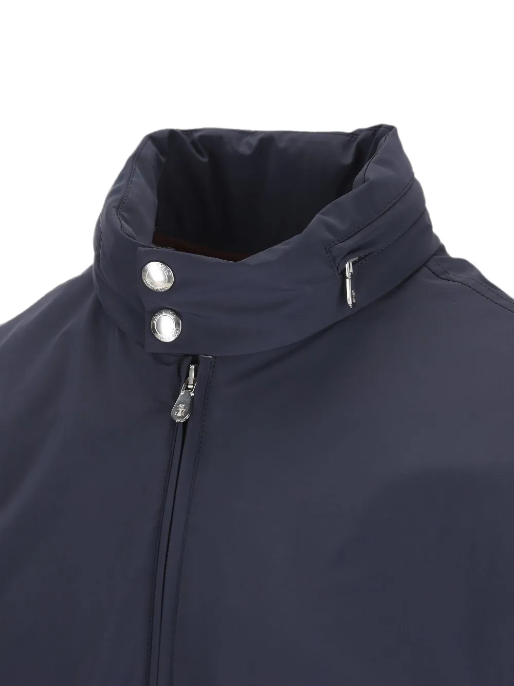 Brunello Cucinelli Bomberjack met hoge hals en rits Blauw