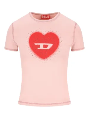DIESEL ハートプリントTシャツ Sサイズ Diesel T-Ele ハートプリント Tシャツ | ブラック | FARFETCH JP