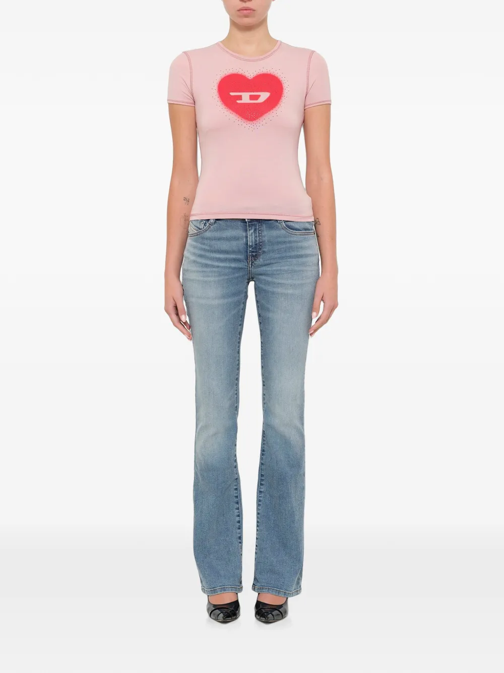 Diesel T-Uncuties-Long-S5 T-shirt met korte mouwen Roze