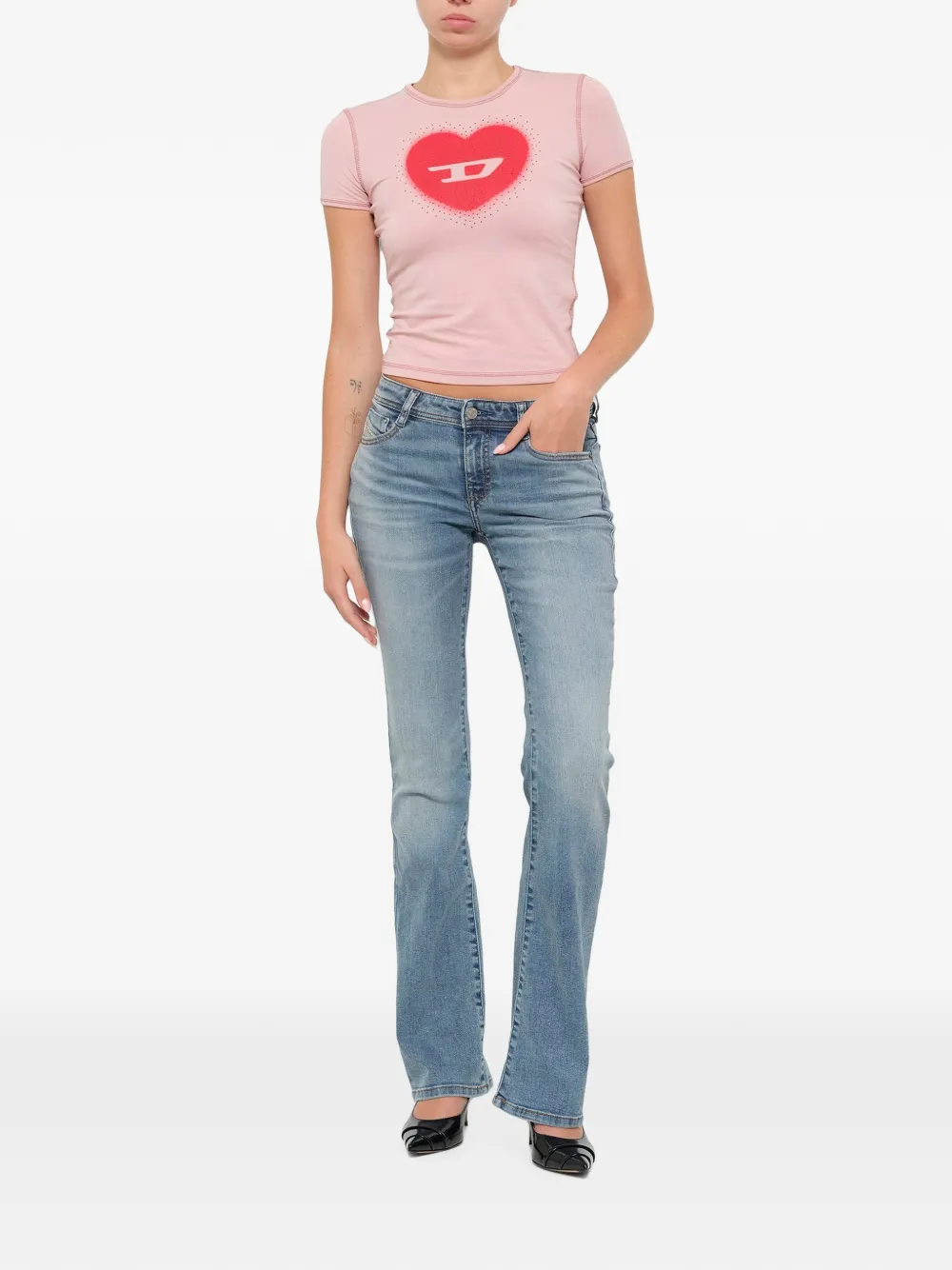 Diesel T-Uncuties-Long-S5 T-shirt met korte mouwen Roze