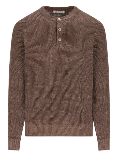 Brunello Cucinelli button-placket ribbed sweater 
