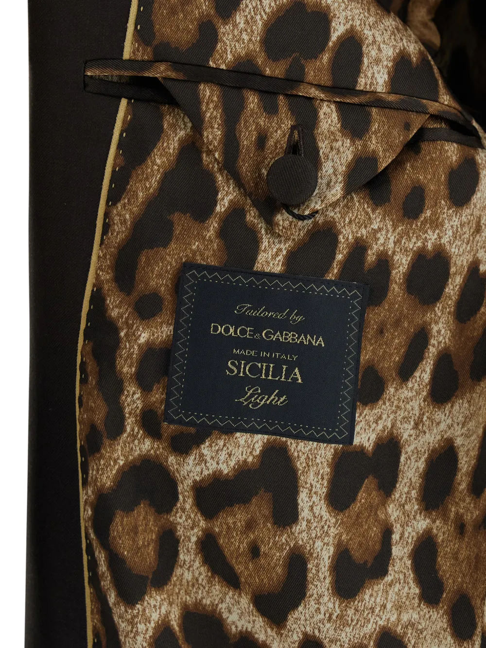 Dolce & Gabbana Sicilia lichtwollen jack met enkele rij knopen Bruin