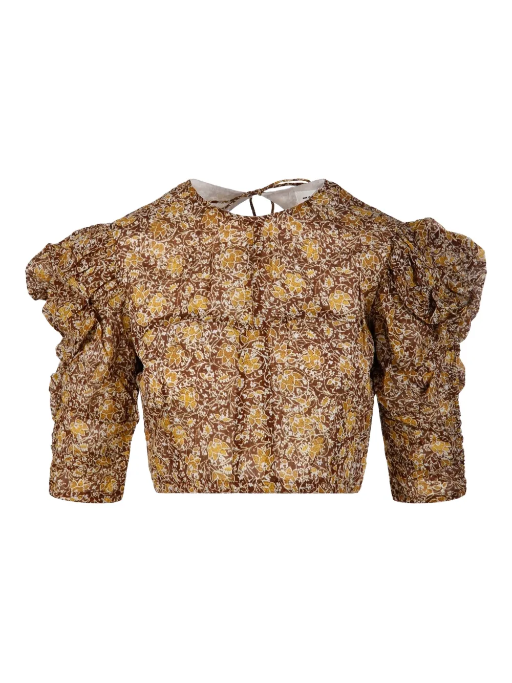 MARANT ÉTOILE blouse froncée à fleurs | marron | Image 1