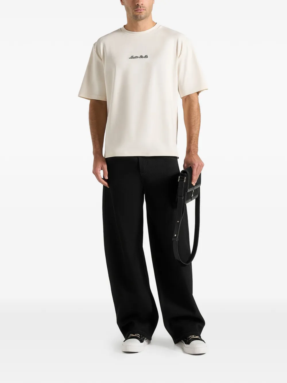 Manière De Voir TS001 Signature relaxed-fit katoenen T-shirt Beige