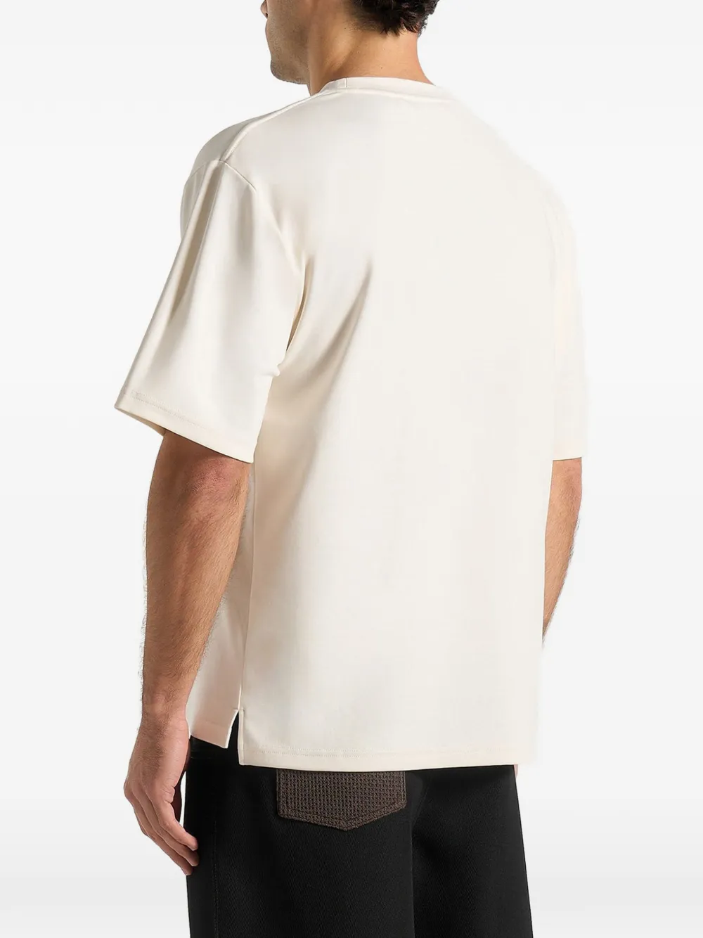 Manière De Voir TS001 Signature relaxed-fit katoenen T-shirt Beige