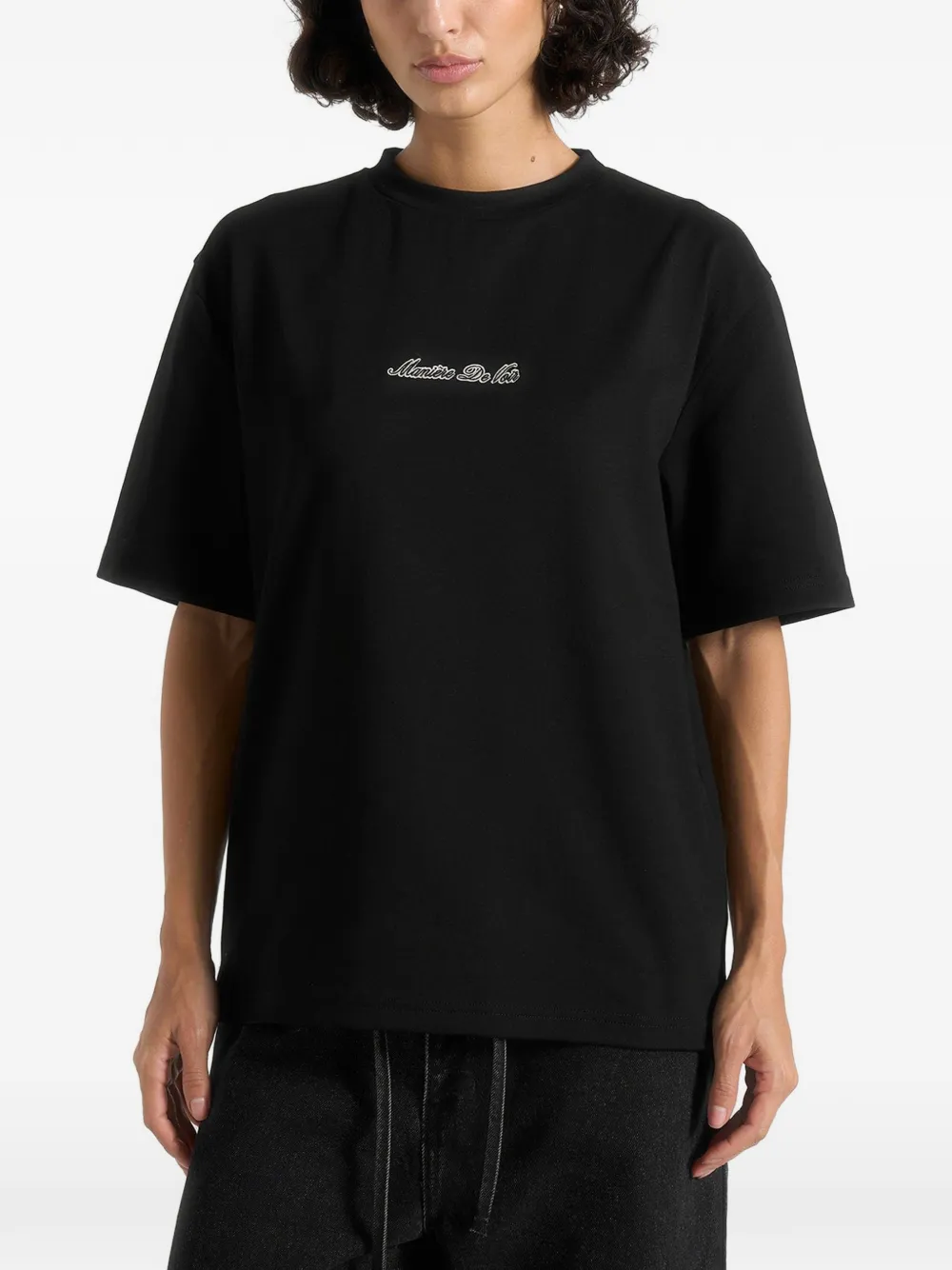 Manière De Voir Ari logo-embroidered T-shirt - Schwarz