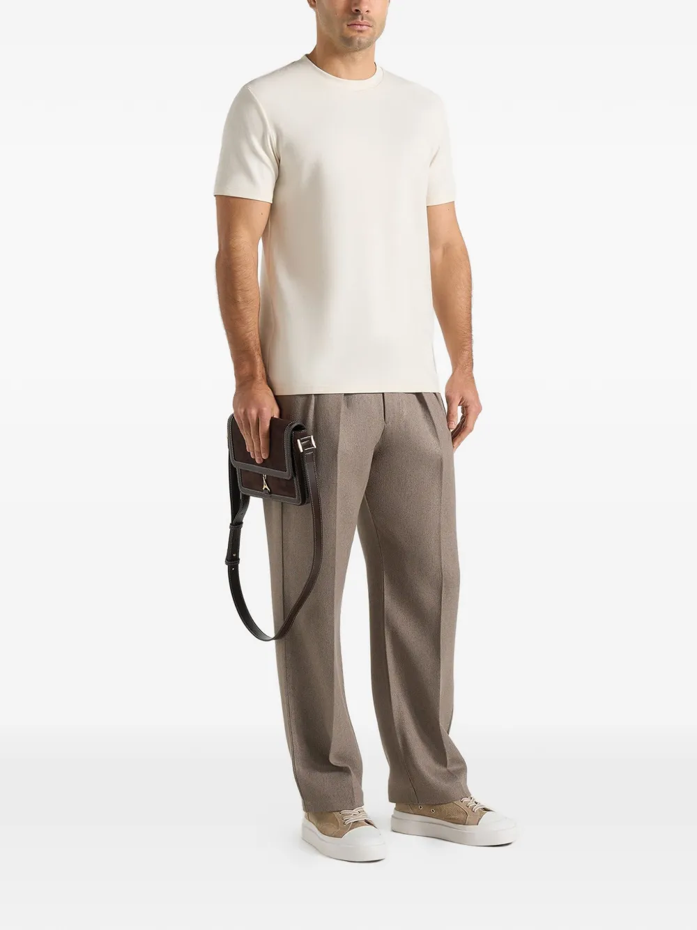 Manière De Voir TS002 regular-fit katoenen T-shirt Beige