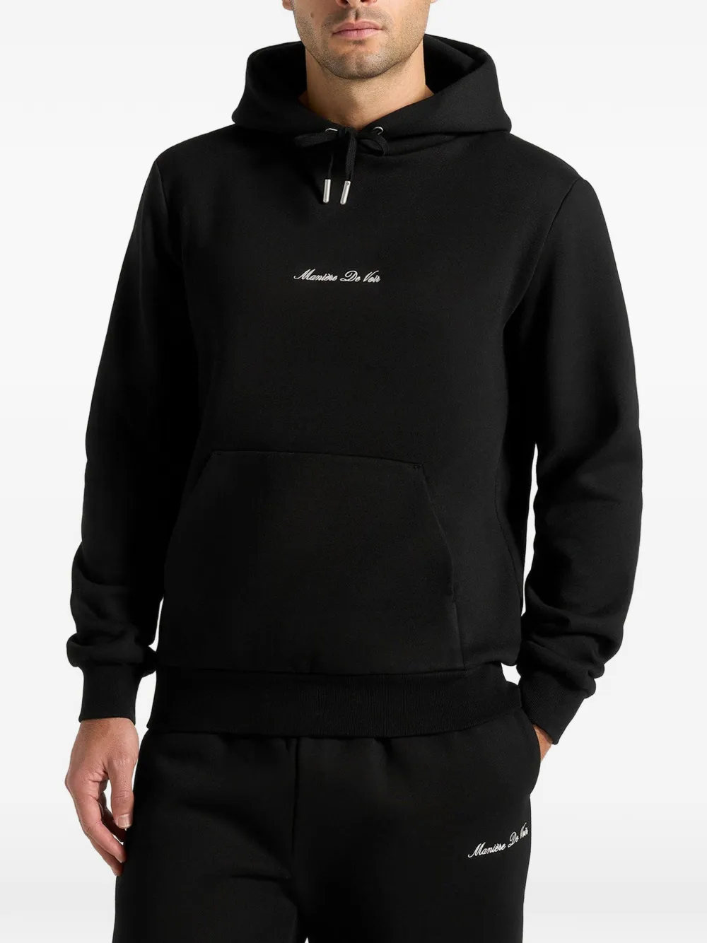 Manière De Voir JS004 signature regular-fit hoodie Zwart