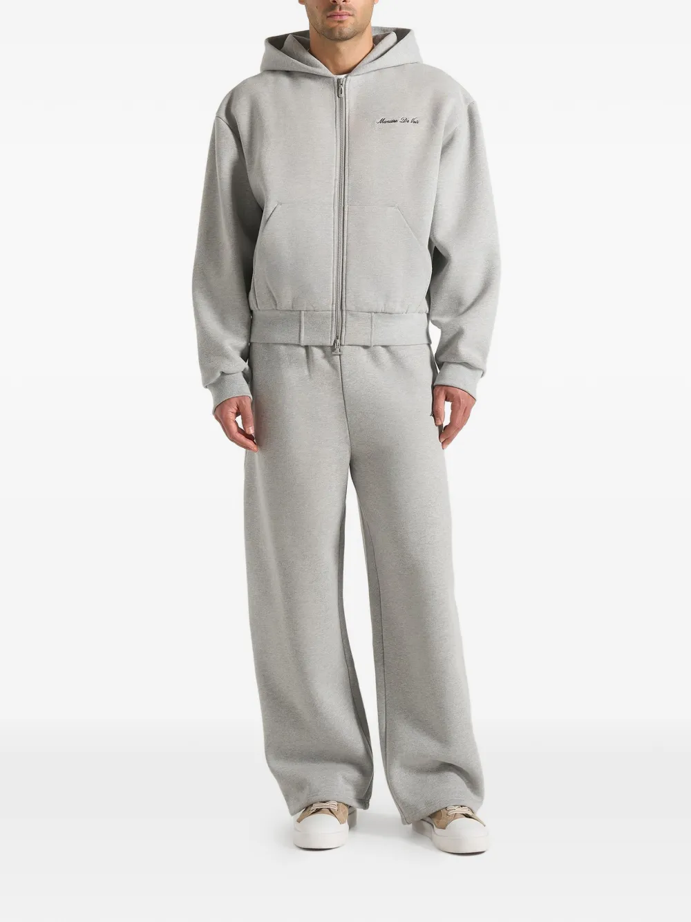Manière De Voir JS002 Signature hoodie met rits Grijs
