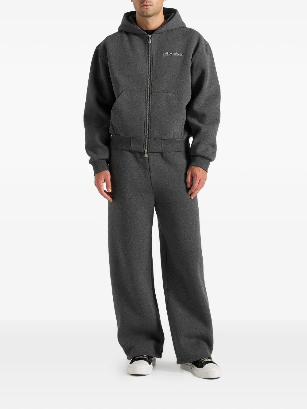 Manière De Voir JS002 Signature hoodie met rits Grijs