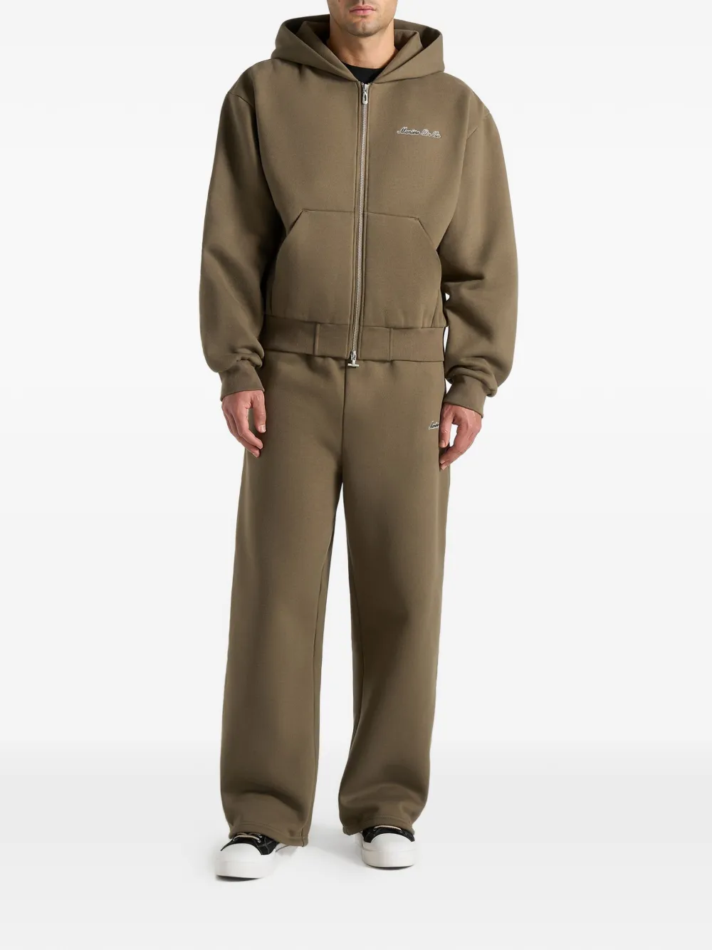 Manière De Voir JS002 Signature hoodie met rits Groen
