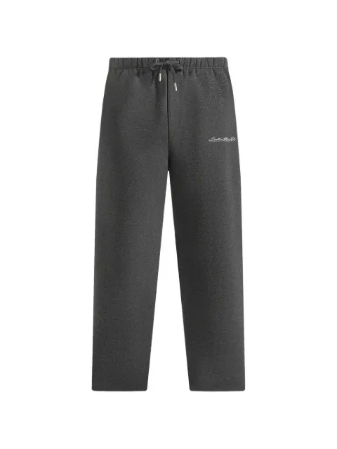 Manière De Voir Taylor logo-embroidery charcoal grey wide-leg track pants