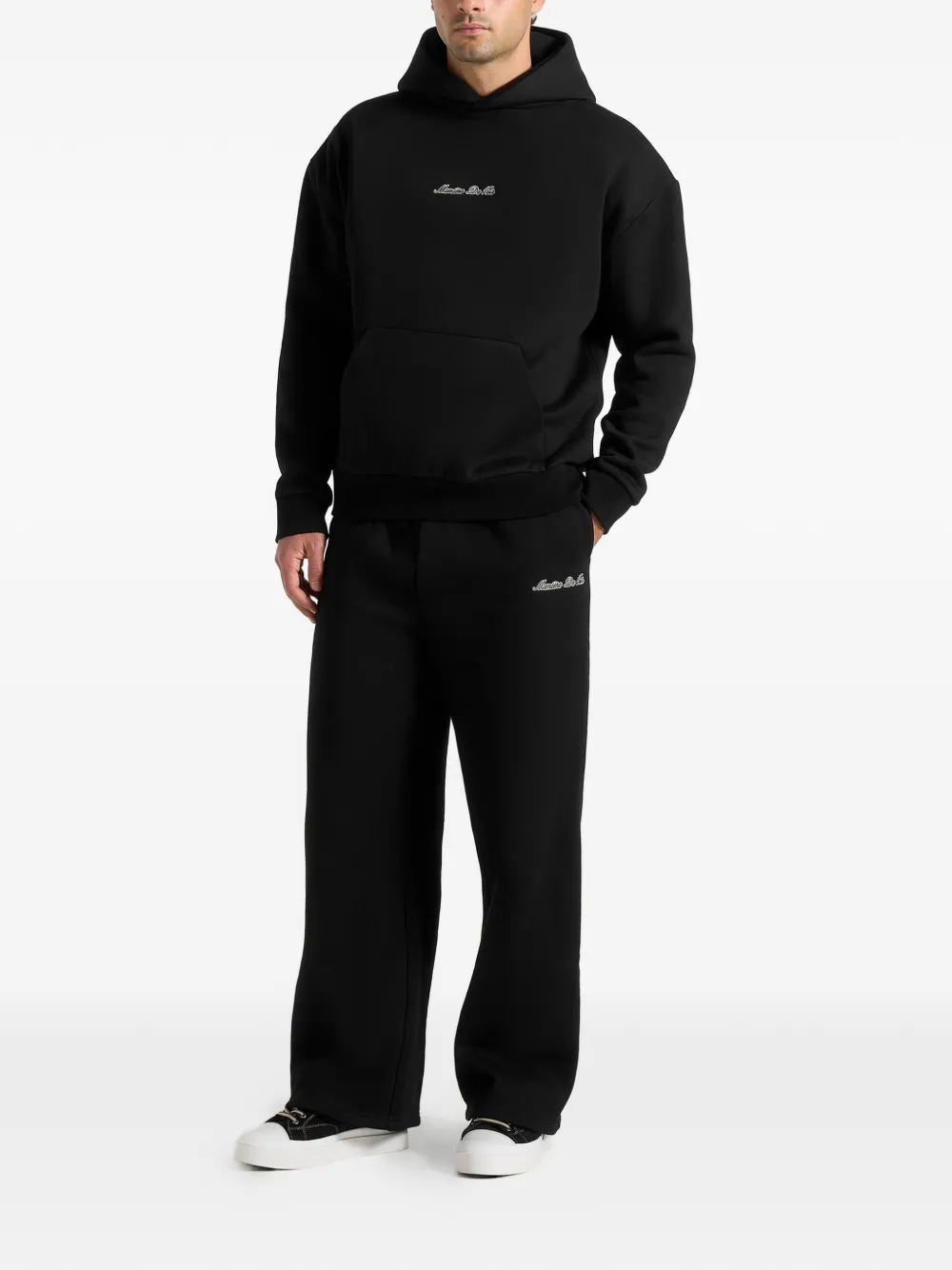 Manière De Voir JS001 Signature relaxed-fit hoodie Zwart