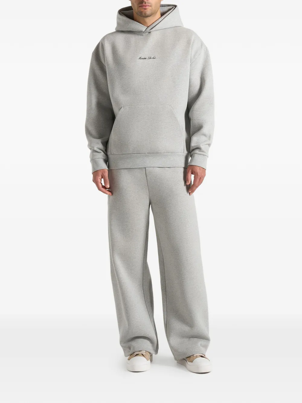 Manière De Voir Ollie ruimvallende hoodie met geborduurd logo Grijs