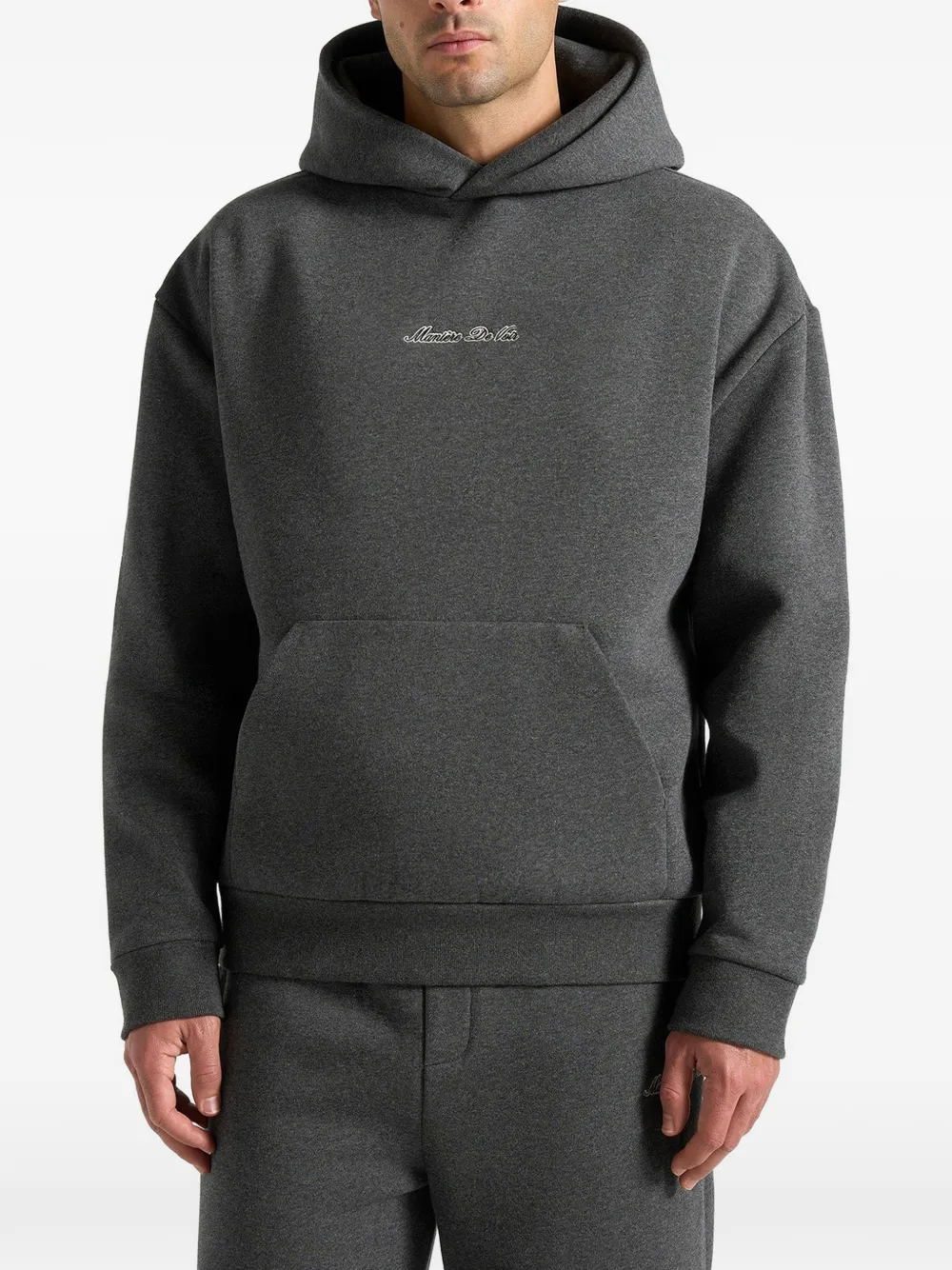 Manière De Voir Ollie logo-embroidered hoodie - Grigio