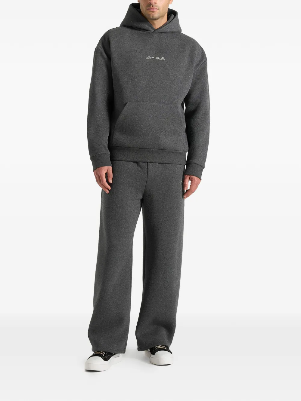 Manière De Voir S001 Signature relaxed-fit hoodie Grijs