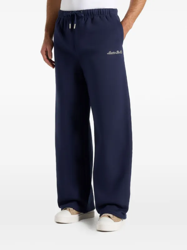 Manière De Voir JS003 In Navy Signature Wide Leg Joggers | Blue