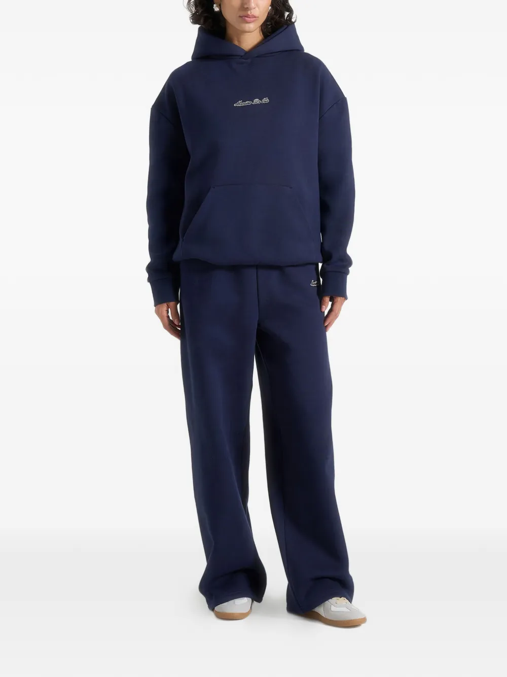 Manière De Voir JS001 Signature relaxed-fit hoodie Blauw