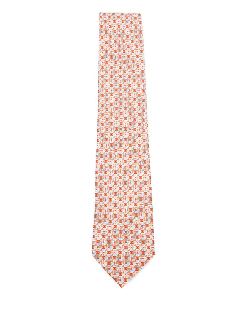 Ferragamo Gancini geometric-pattern tie | Orange | Image 1