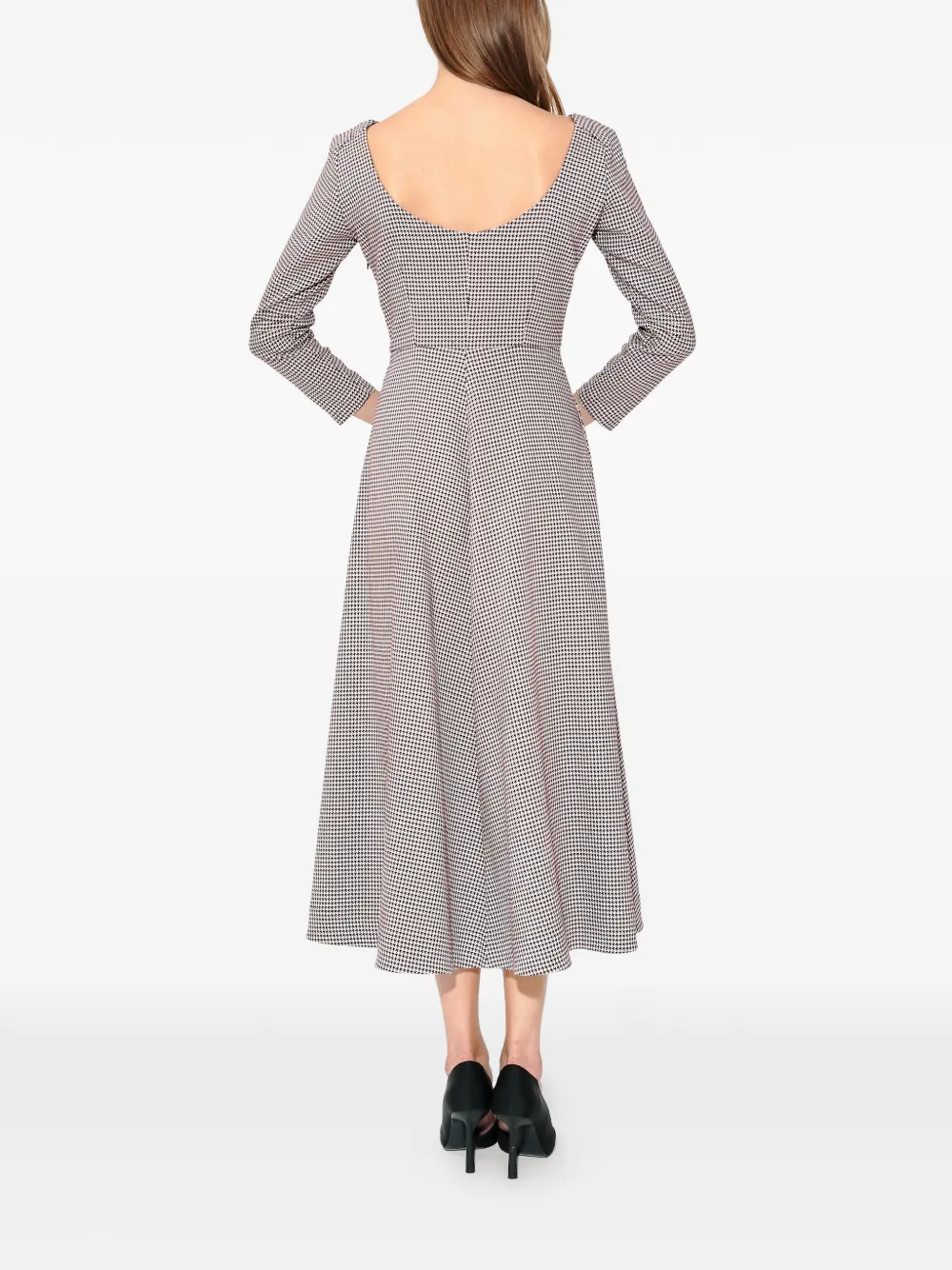 Jackie Oh Houndstooth-Pattern Midi Dress