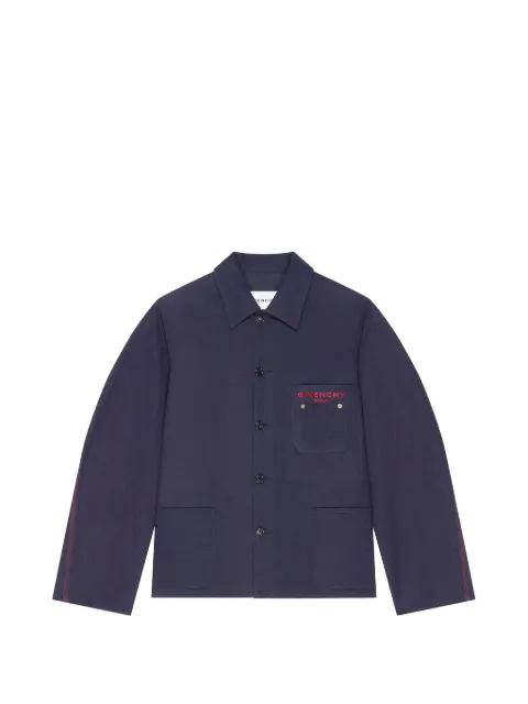 Givenchy couture seam jacket in denim embroidered Paris