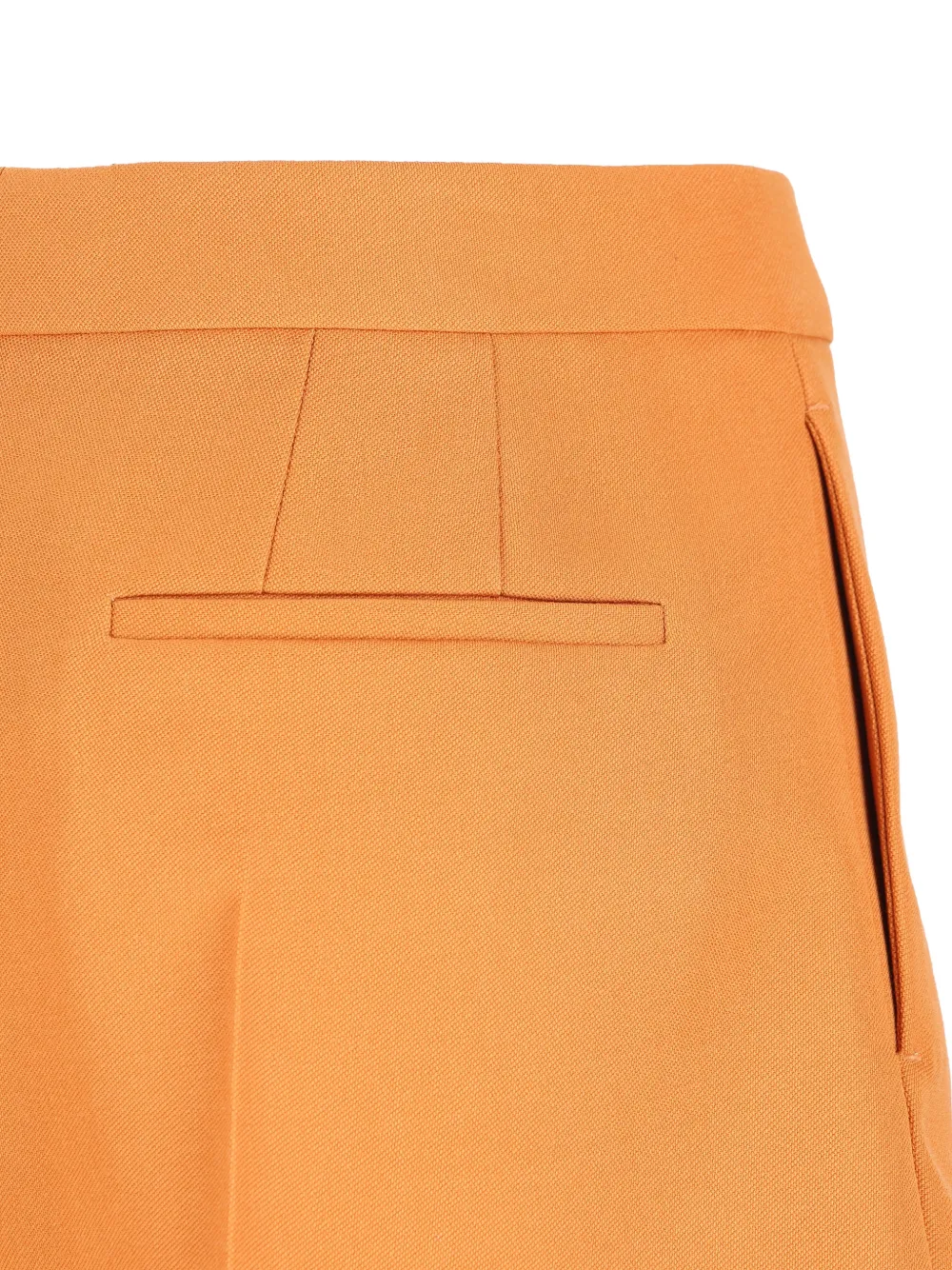 Fendi Wool Tailored Shorts Pleated Pockets Belt Loops In Orange