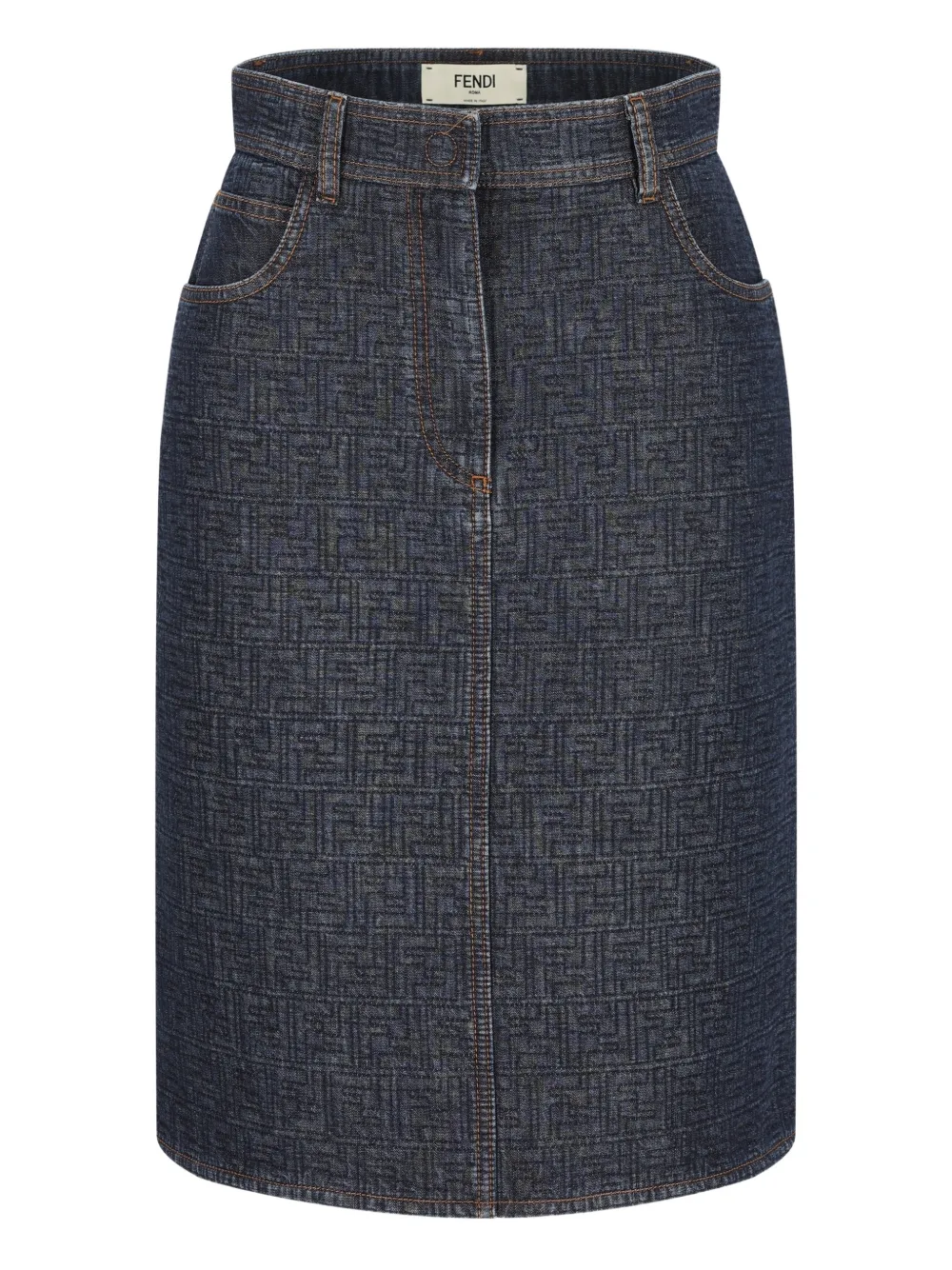 FENDI quilted five-pocket skirt - Blu