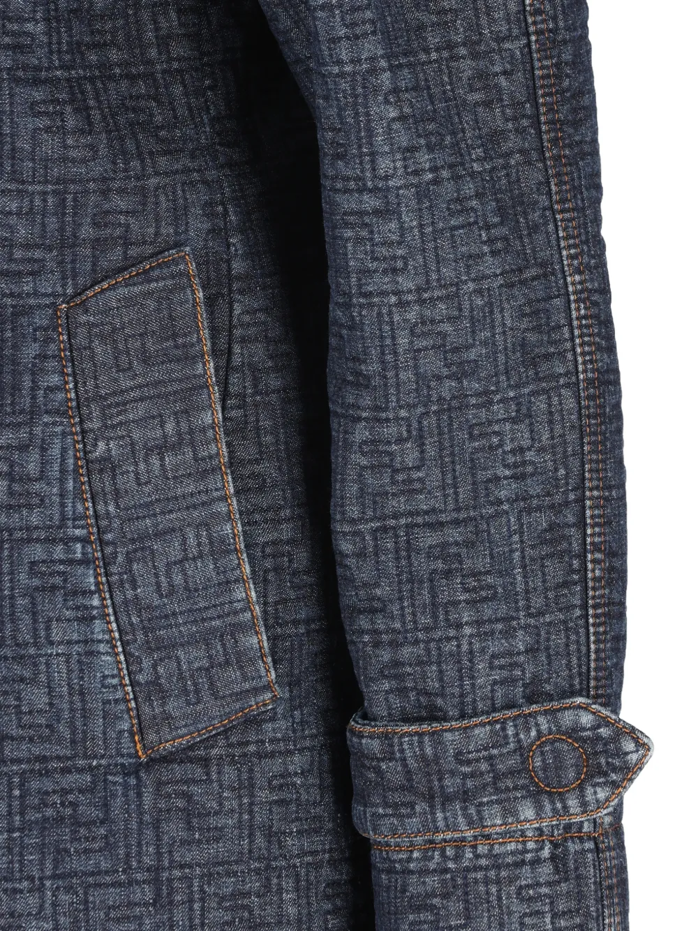 FENDI Gevoerde denim mantel met dubbele rij knopen Blauw