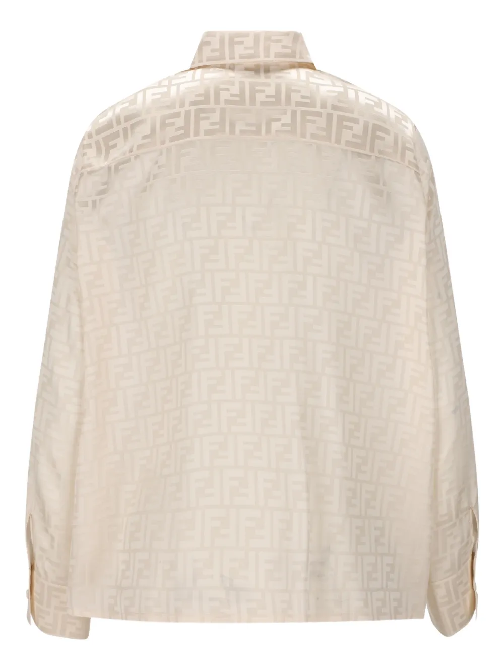 FENDI Zijden blouse met FF-jacquard - Beige