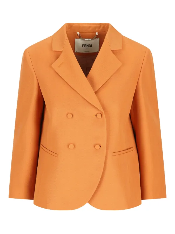 Fendi Double-breasted Blazer in Orange