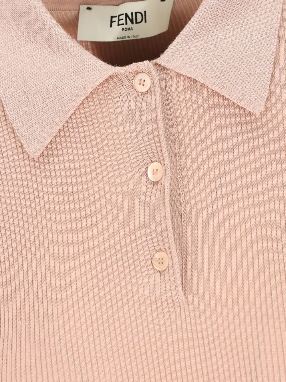 Fendi Button-shirt Short-sleeve Polo Shirt In Pink