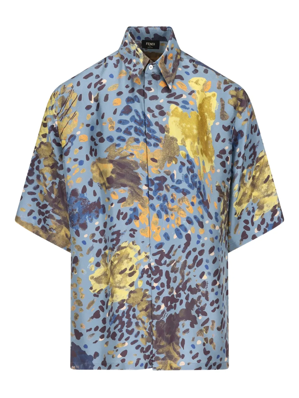 FENDI Falena-print short-sleeve shirt | Blue | Image 1