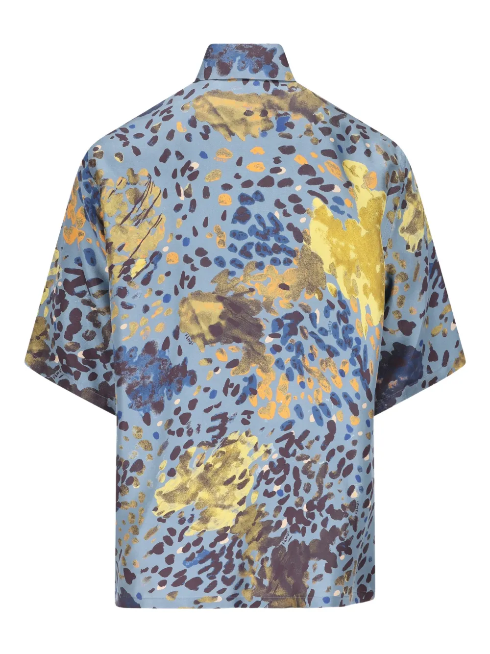 FENDI Overhemd met print en korte mouwen - Blauw