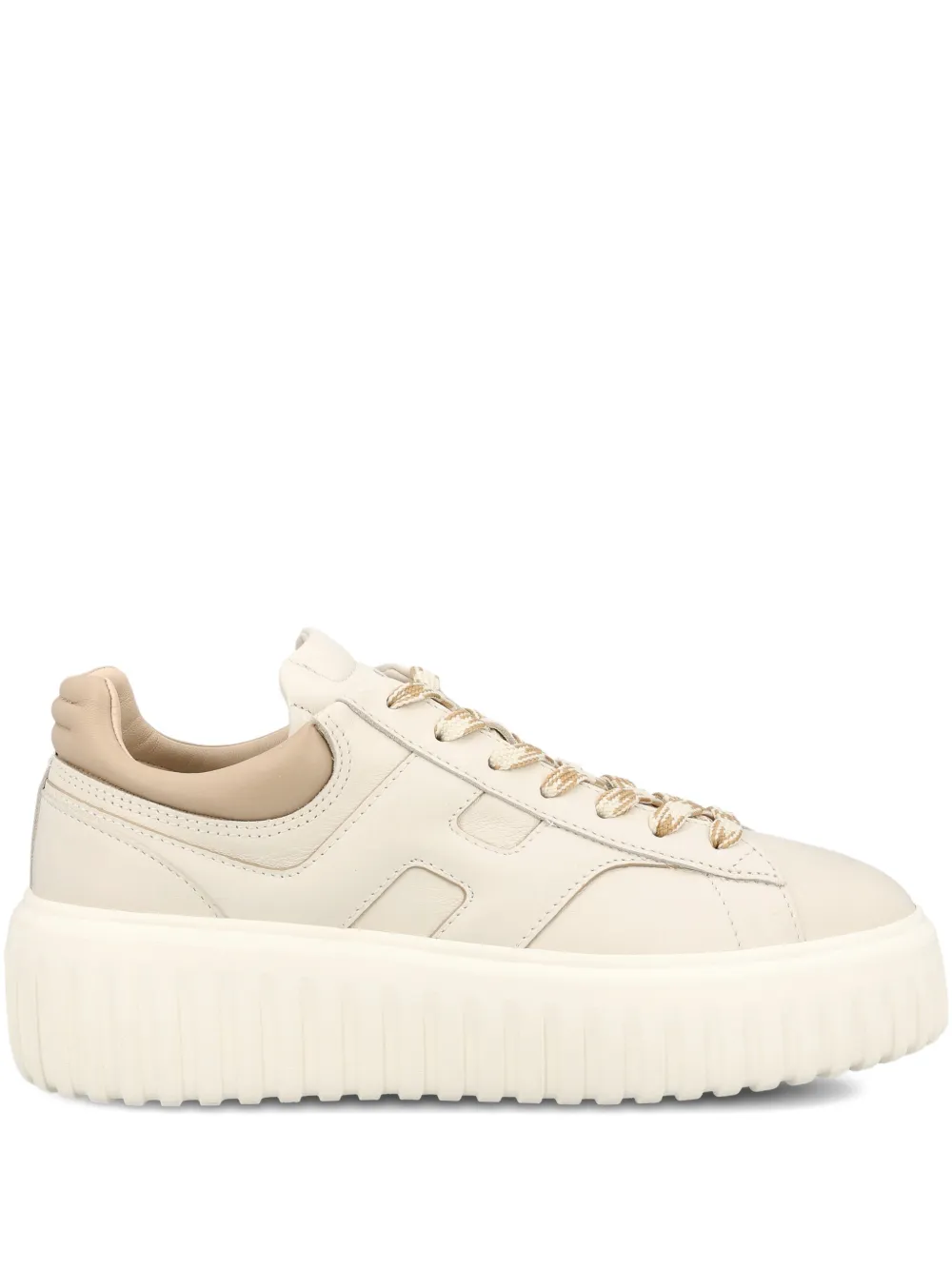 Hogan H-stripes Lace-up Sneakers In Neutral