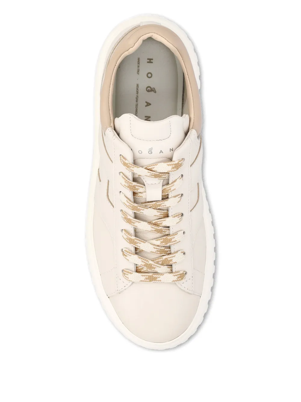 Hogan H-stripes Lace-up Sneakers In Neutral
