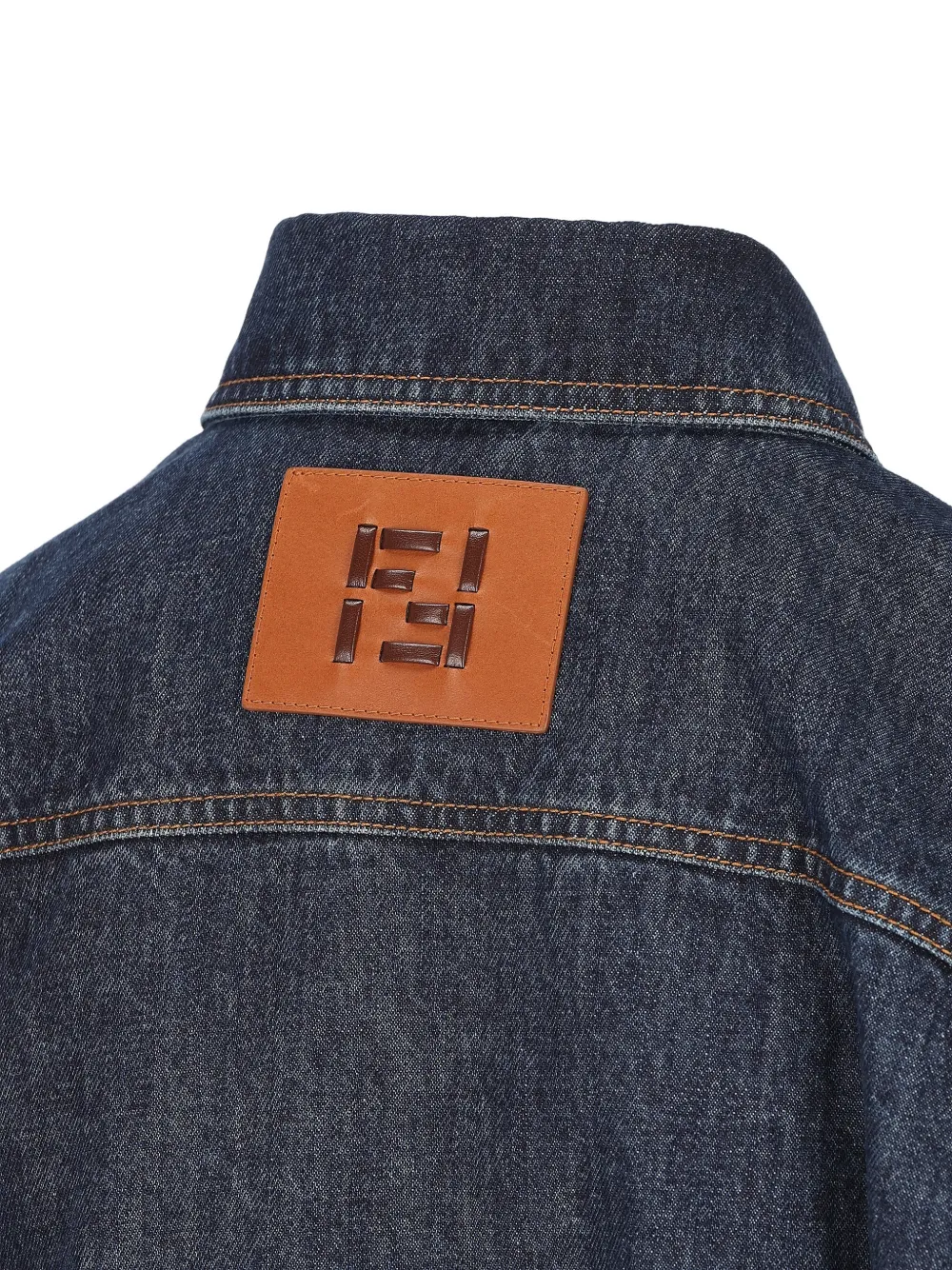 FENDI Denim jack met ceintuur Blauw