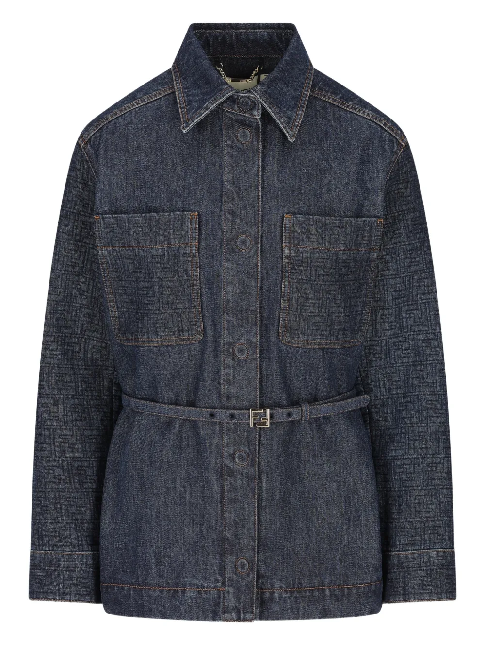 FENDI quilted patch-pocket jacket | Blue | Image 1