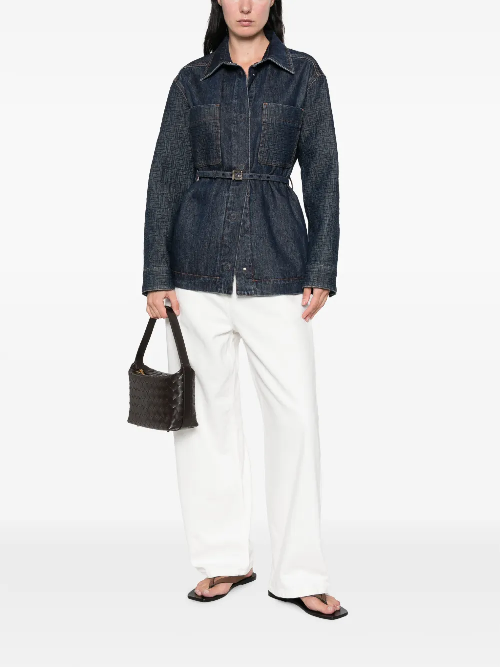 FENDI Denim Go-To jack Blauw