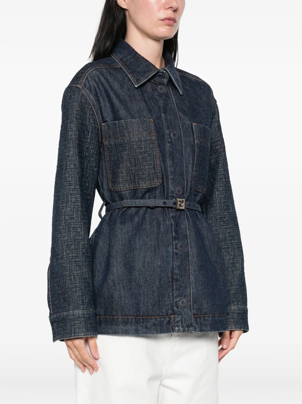 FENDI Denim Go-To jack Blauw
