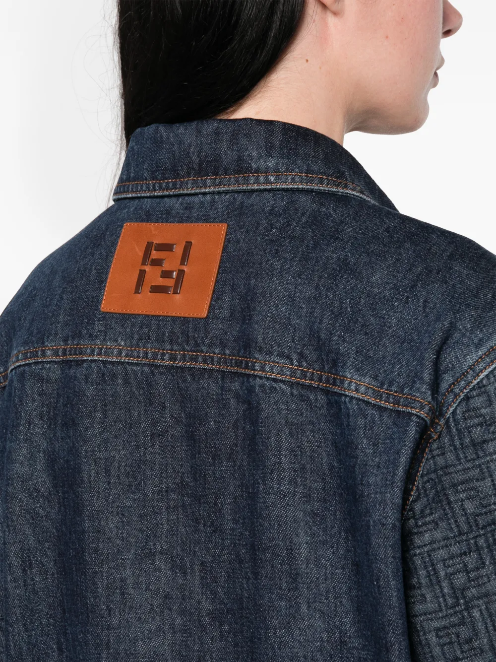 FENDI Denim Go-To jack Blauw