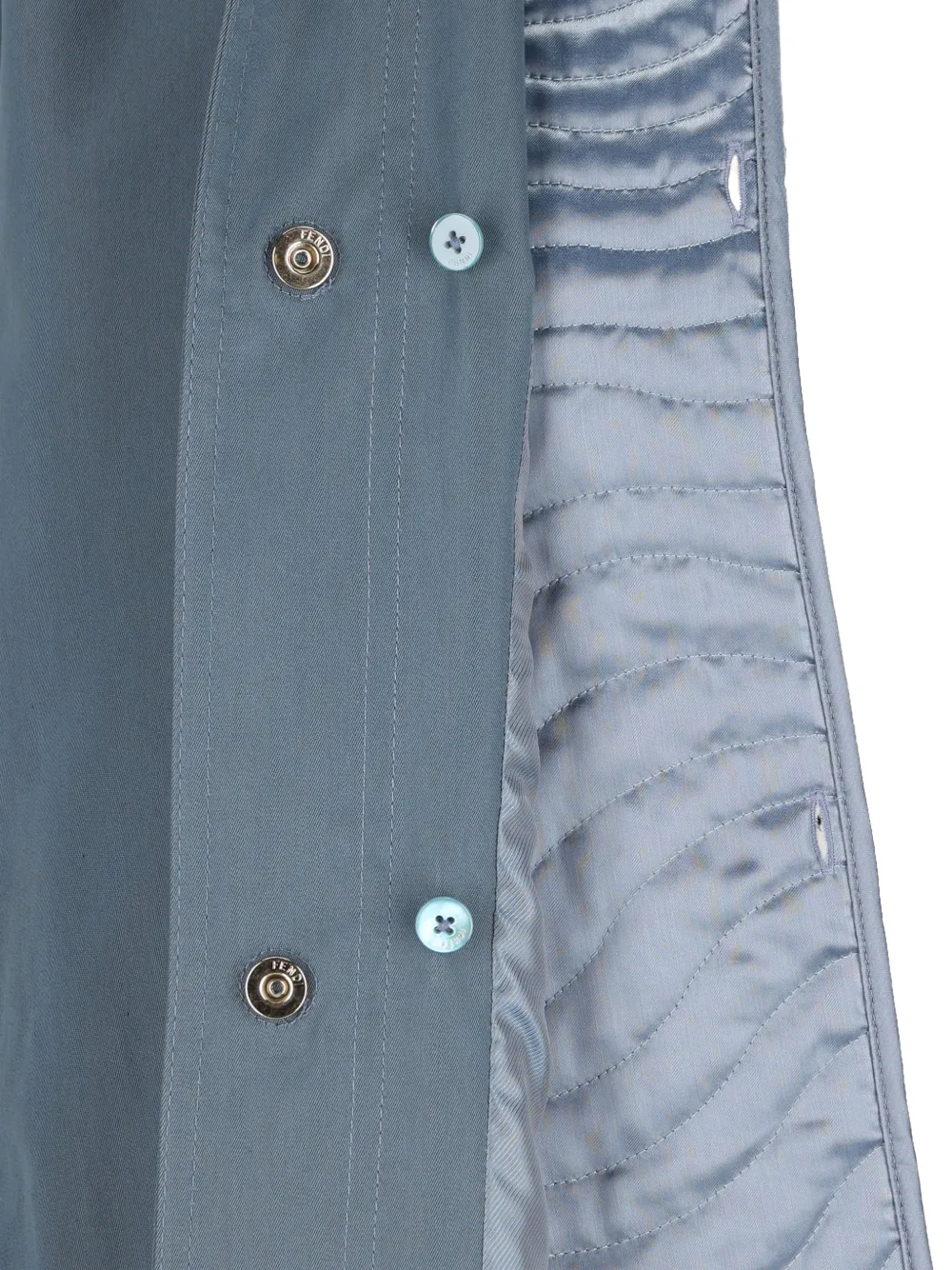FENDI Gewatteerde jas met dubbele ceintuur Blauw
