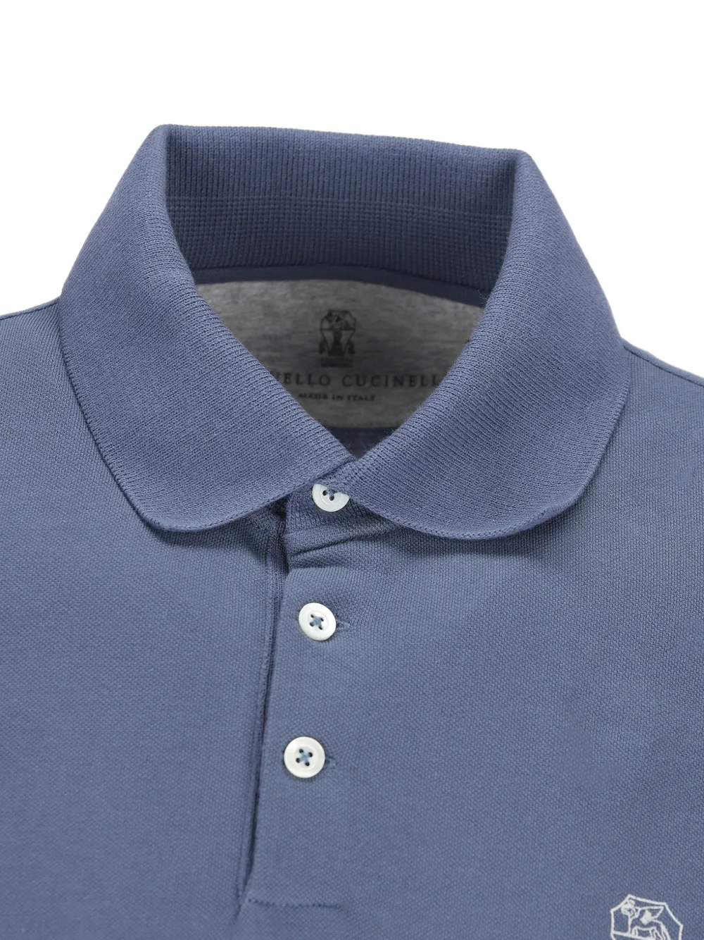 Brunello Cucinelli Poloshirt met geborduurd logo Blauw