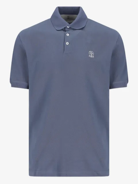 Brunello Cucinelli embroidered-logo polo shirt