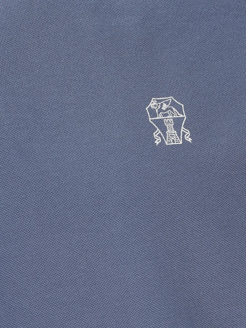  Brunello Cucinelli Embroidered-logo Polo Shirt - Blue 