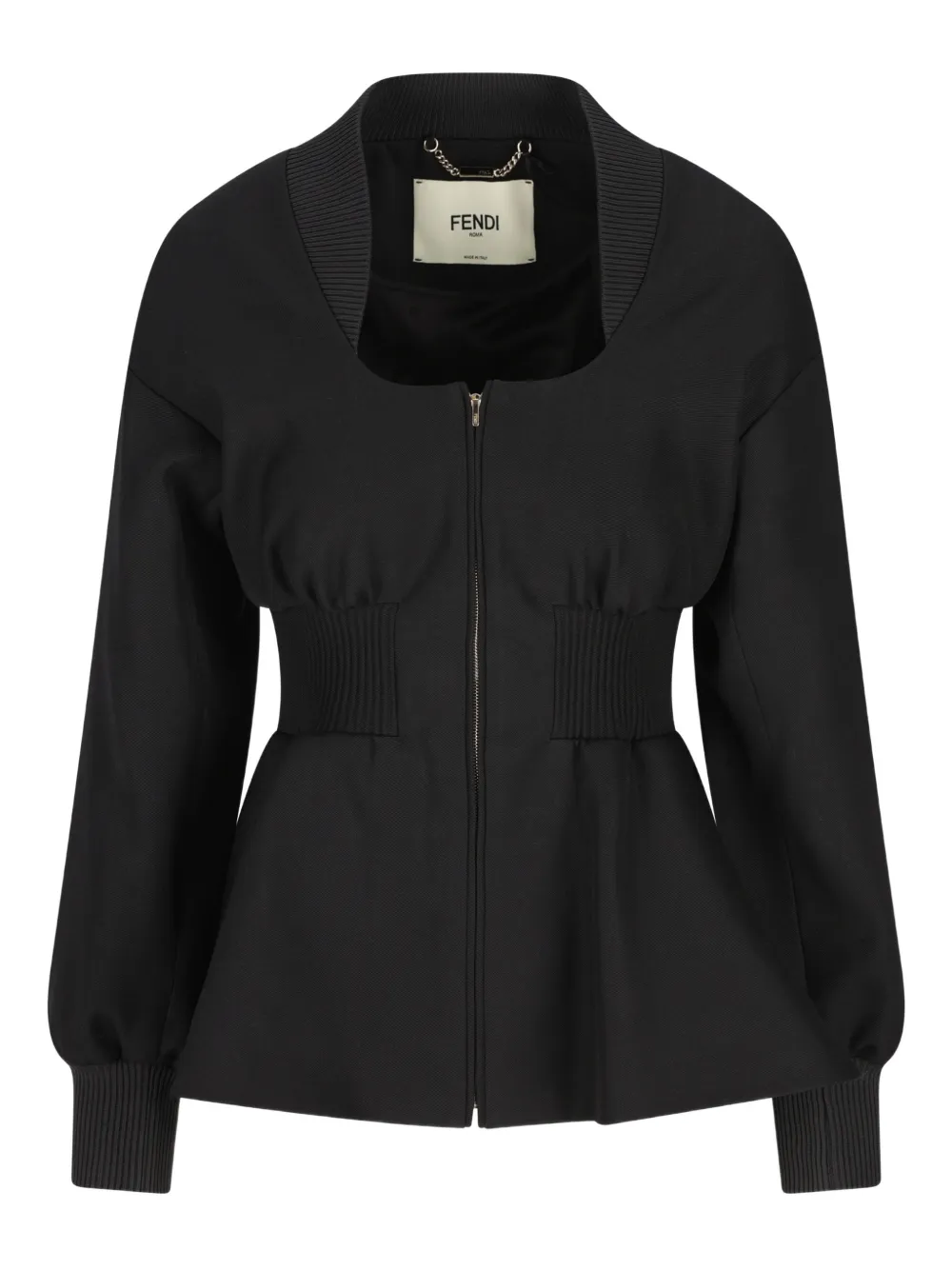 FENDI zip-up fitted jacket | Black | Image 1